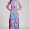 Whimsical Chiffon Floral Maxi Dress