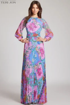 Whimsical Chiffon Floral Maxi Dress